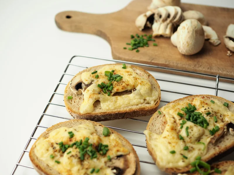 Air Fryer Garlic Herb Stuffed Portobello Mushrooms