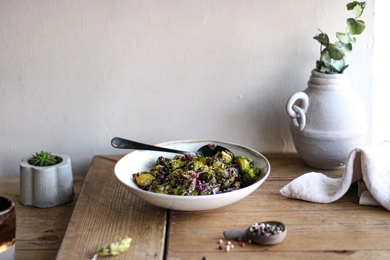 Air Fryer Honey Balsamic Brussels Sprouts