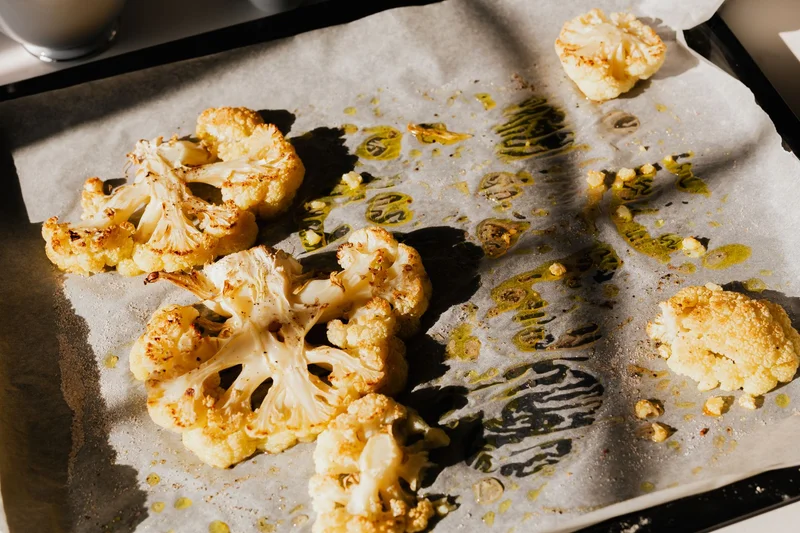 Air Fryer Spicy Roasted Chickpeas and Cauliflower