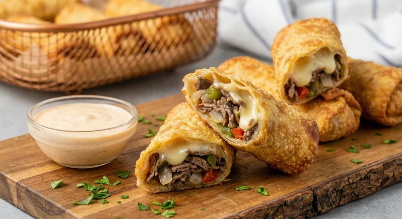 Philly cheese egg rolls