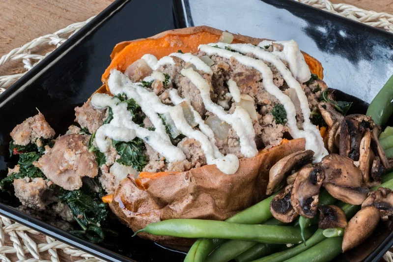 Stuffed Sweet Potatoes with Black Beans